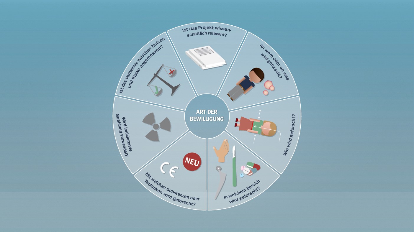 Bestimmungsfaktoren für Humanforschungsprojekte: Auf Basis der verschiedenen Faktoren werden Humanforschungsprojekte gemäss den gesetzlichen Vorgaben eingeteilt und geprüft.